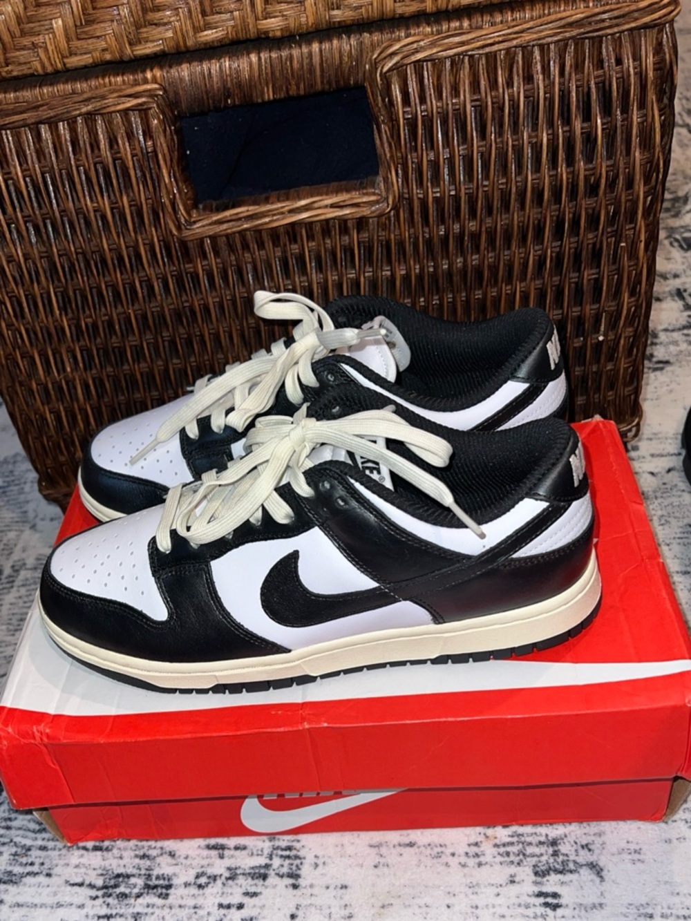 Nike  Dunk Low Sneakers PRM White Black Coconut Milk Panda  9.5 Women 8 Men’s